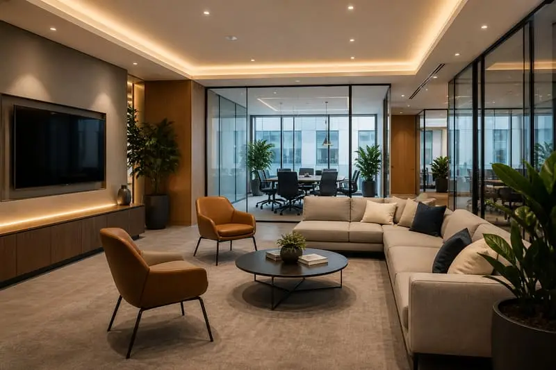 Modern ofis lounge ve toplantı alanı