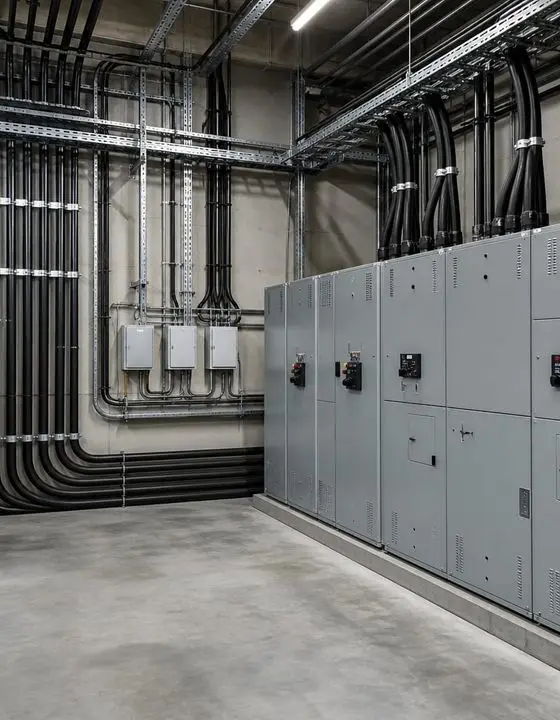 Toptan elektrik ürün deposu koridoru